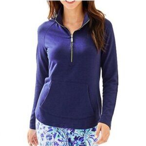 Lilly Pulitzer Edgewater Popover Half-Zip Long-Sleeve True Navy Jacket Pullover